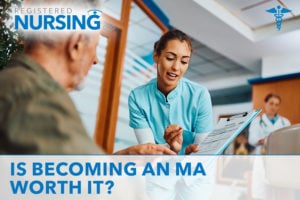 Medical Assistant helping patient with paperwork